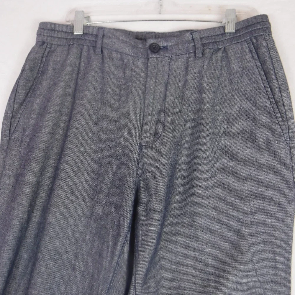 Banana Republic Mens Mason Athletic Tapered Pants Size 33 X 30 Linen Blend